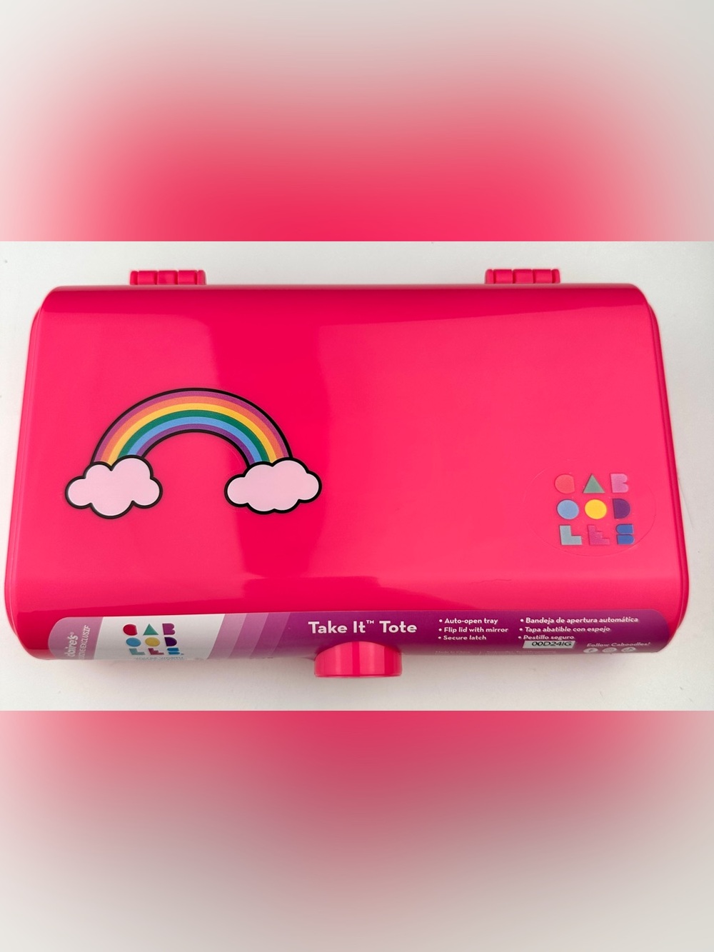 Caboodles Take It Tote Hot Pink Rainbow Claire’s Exclusive Mirror Makeup Case